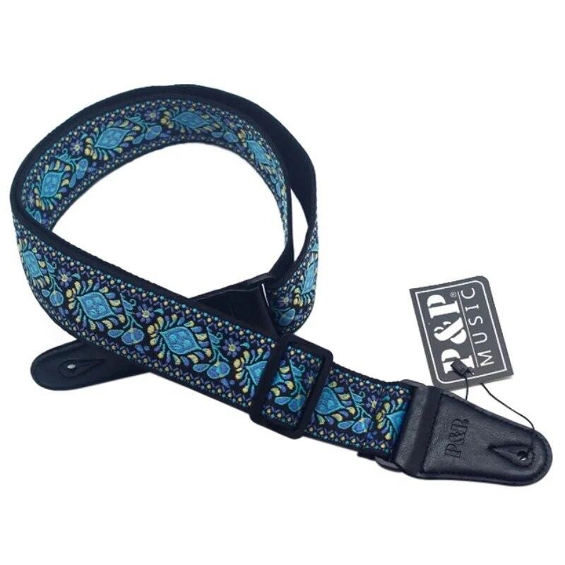 Uniwersalny pasek na ramię do gitary Vintage, regulowany, dżinsowy, bawełniany, do gitary basowej akustyczno-elektrycznej