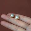 Vintage 6A Freshwater Pearl Stud Earrings - Elegant Light Luxury Gift for Women