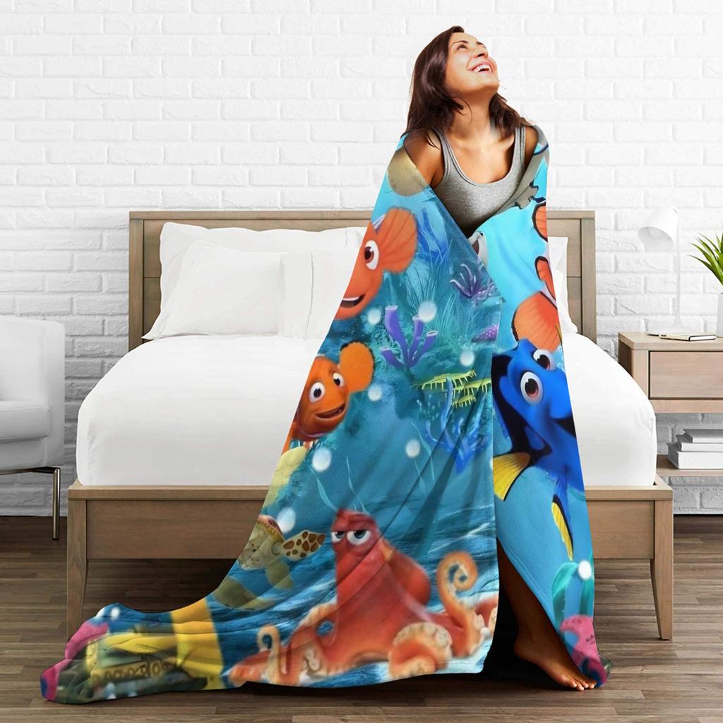 Coperte Calde e Morbide di Finding Nemo Biancheria da Letto Peluche per Bambini Coperte Morbide Copriletto in Flanella per Camera da Letto Copriletto per Divano Letto