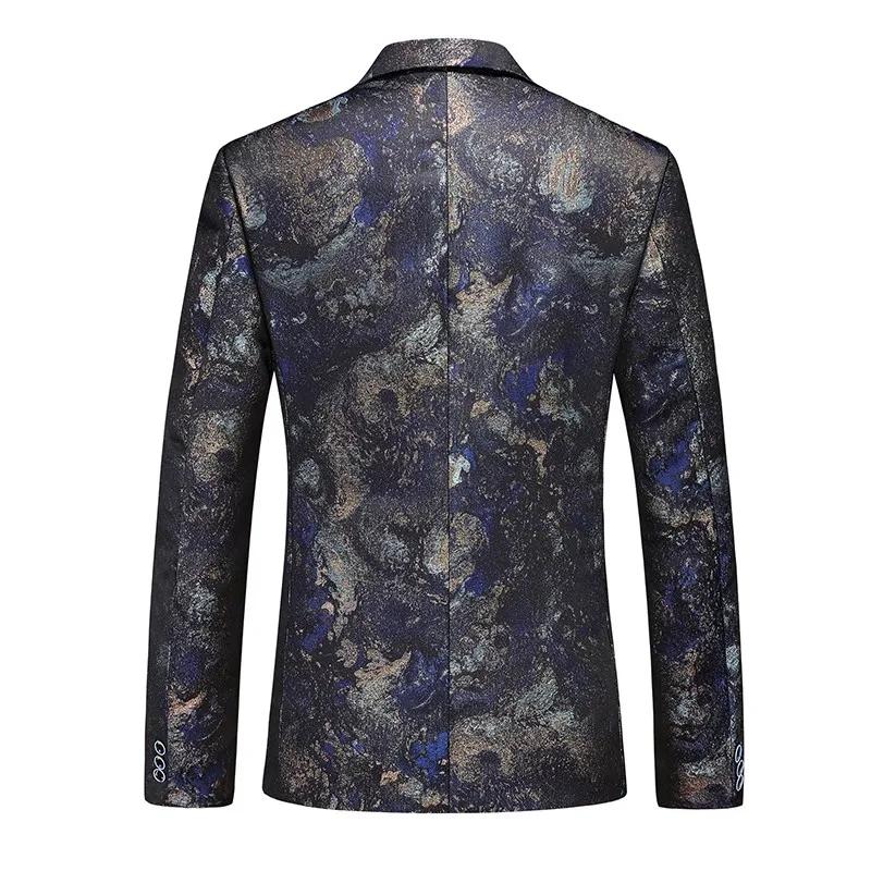2026 Spring Autumn Fashion Blazer Men Casual Boutique Business Wedding Suit Men Flower Dress Jacket Coat Male Slim Fit Blazer