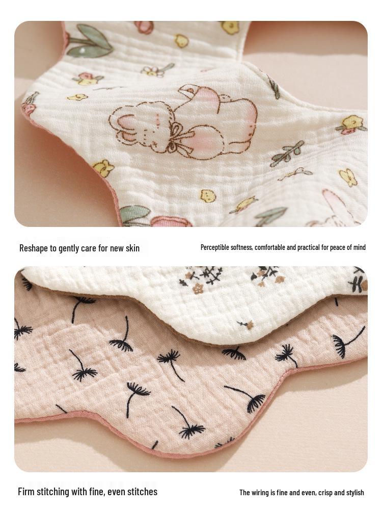 Korean Style 360° Waterproof Baby Bibs - Double-Sided Pure Cotton Gauze