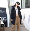 Women's Winter Autumn Thick Hooded White Duck Down Jacket Coat Loose Middle Long Solid Color Big Pocket Detachable Hat Down Coat