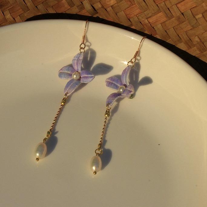 Antique Lily Of The Valley Wrapped Hairpin Finished Hanfu Retro Hair Accessories Hairpin Classical Earrings Set Earrings Accessories
