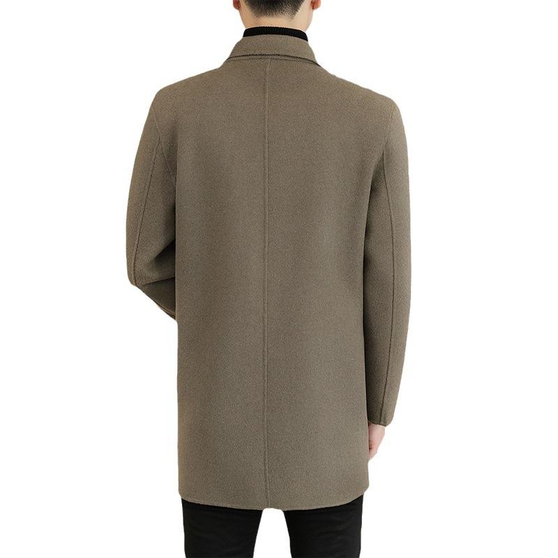 Autumn and Winter Men's Woolen Coat Medium and Long Suit Collar Double-sided Woolen Coat Men's Trench Coat
