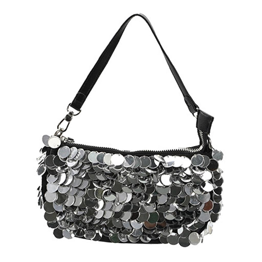 Elegant Sequined Handbag with Chain - Stylish Shoulder Purse for Special Events