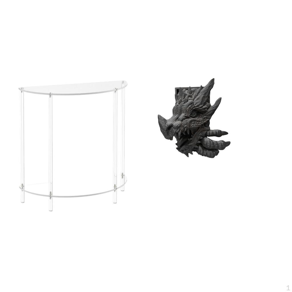 Clear Acrylic NightstandLayered Side Table End Bookend Shelves Statue Decorative Bookends for