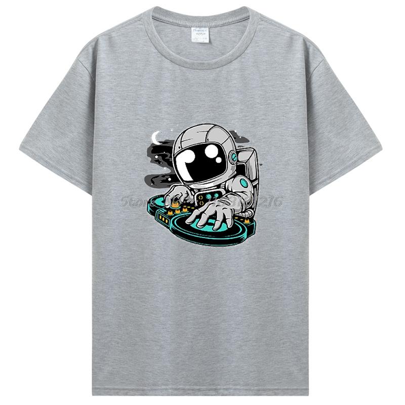 Space Astronaut T-shirt Oversized Tshirt Casual Printed Tops Cotton Fitness Short Sleeve Oversized T Shirt Unisex Men's Clothing