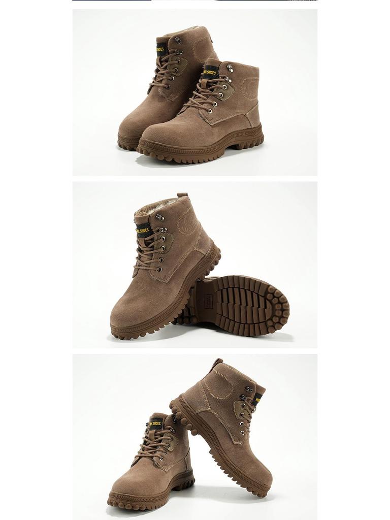 Unisex Winter Work Shoes: Pure Wool, Velvet-Lined, Anti-Smash, Anti-Puncture, Heat-Resistant for Construction