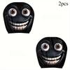 2pcs Fun Cartoon Face Car Headrest Covers Pillowcase Soft Comfortable Decorative Washable Polyester Seat Covers Car Accessories