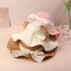 French Bow Ribbon Straw Cap  Wide Brim Sun Hat Women Beach Sunshade Visors Summer Vacation Travel Straw Hat
