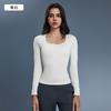 Seamless One-piece Woven Yoga Wear for Women, Versatile Slimming Base Shirt, Stretch Slim Fit Sports Long-sleeve Top for Women D11111
