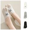 3Pairs Breathable Two Toe Boat Socks Short Tube Split Toe Ankle Socks Sweet Bow Socks  Women