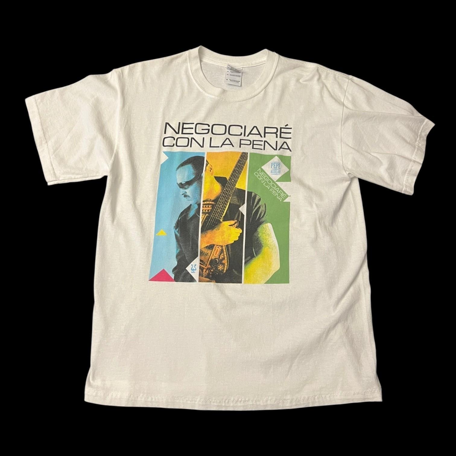 Negociare Con La Pena Pepe Aguilar Music Fan White T-Shirt Size Medium XXXL