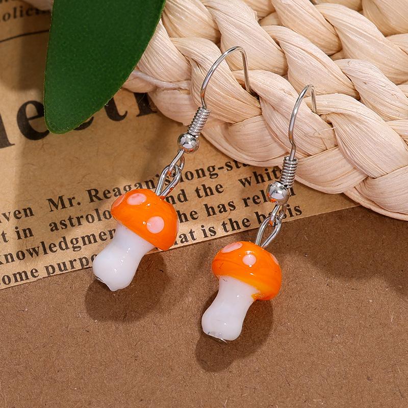 

Объемные милые серьги-грибочки, мультяшные, милые, имитация еды, для игры, креативные, универсальные, многоцветные серьги оранжевый