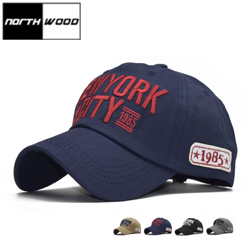 NORTHWOOD Cotton Baseball Hat Letters 3D Embroidered NEW YORK CITY Baseball Cap for Men Women Hip Hop Hat