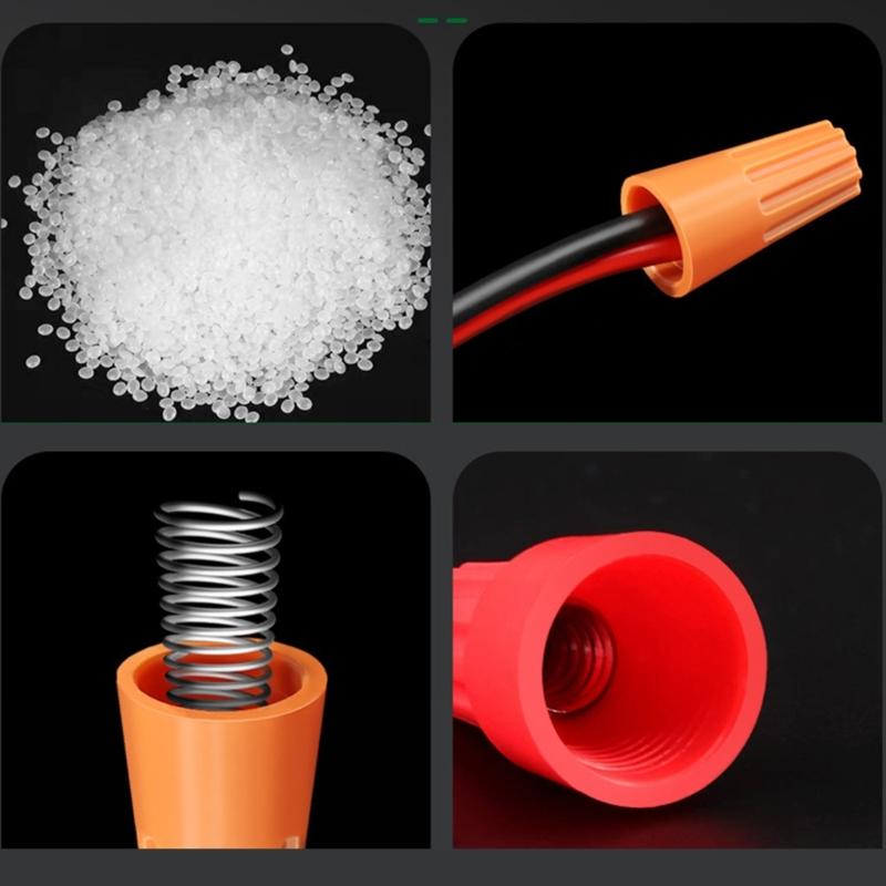 Wire Caps Connectors with Steel Spring for Stable Connection 300pcs Easy Twist On Ribbed Caps Electrical Wire Connection