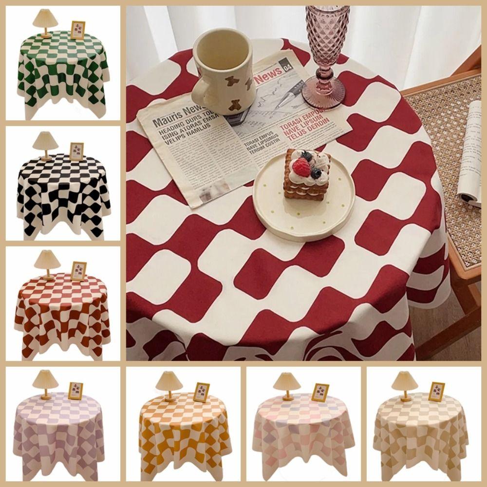 

Cotton Plaid Tablecloth Korean Style Table Cover INS Checkerboard Tablecloth Dining Table