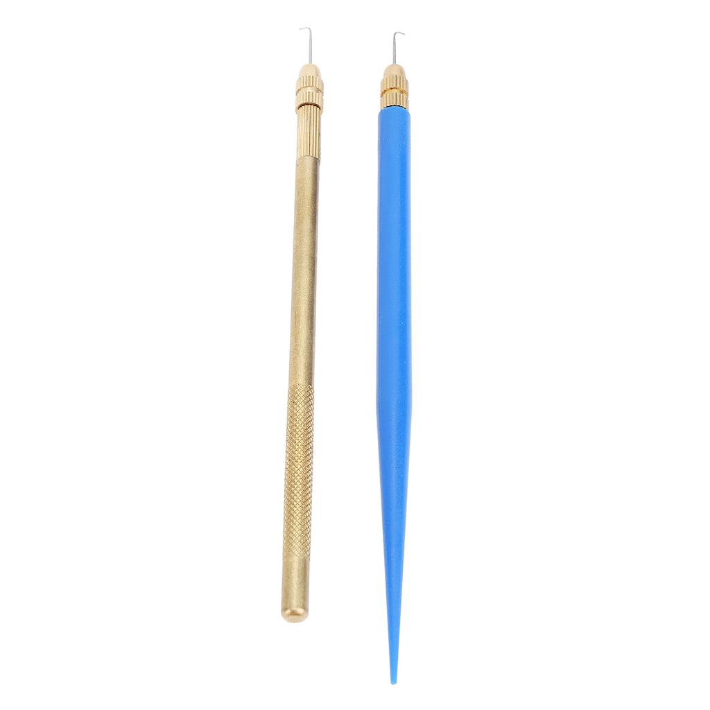 2pcs Ventilating Needles Holder for Lace Wig Making Brass Holder Crochet Hook Professional Hair Ventilating Needles