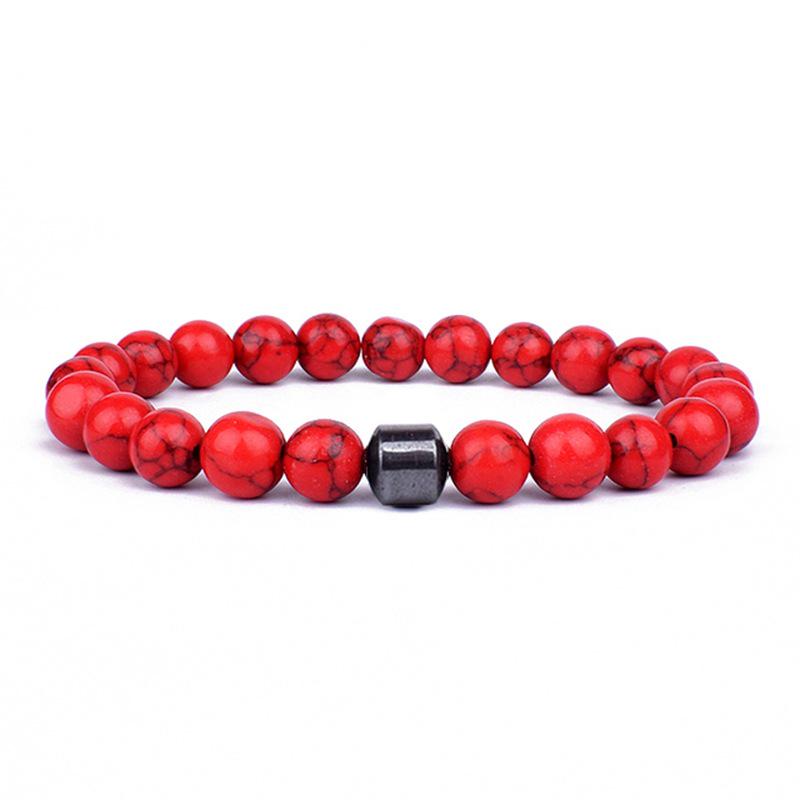 Trendy Unisex Natural Stone Beaded Bracelet - Casual Couple's Accessory