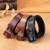 Men's Genuine Leather Belt with Pin Buckle - Versatile Retro Style for All Ages