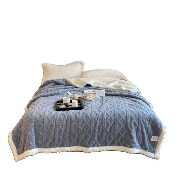 Portable Taffeta & Lambswool Nap Blanket for Students and Offices