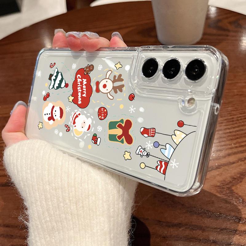 Christmas Tree Print Case For Samsung Galaxy S25 S24 S22 Ultra S23 S24 FE A17 A56 A16 A36 A26 A55 A15 A25 A54 5G Clear Soft TPU Phone Cover