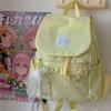 Schoolbag1011 New Lace Bow Drawstring Backpack Middle School Students Multi-compartment Class Travel High-value Backpack