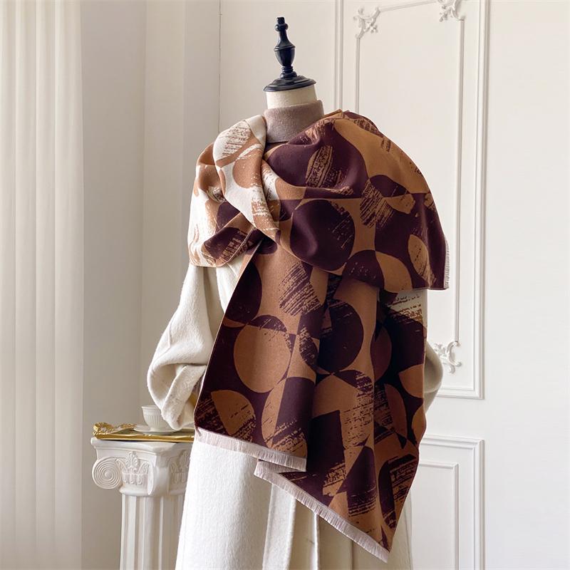 Luxury Winter Cashmere Scarf Women Floral Print Shawl Wrap Soft Pareo Elegant Poncho Femal Thick Warm Blanket Echarpe Pashmina