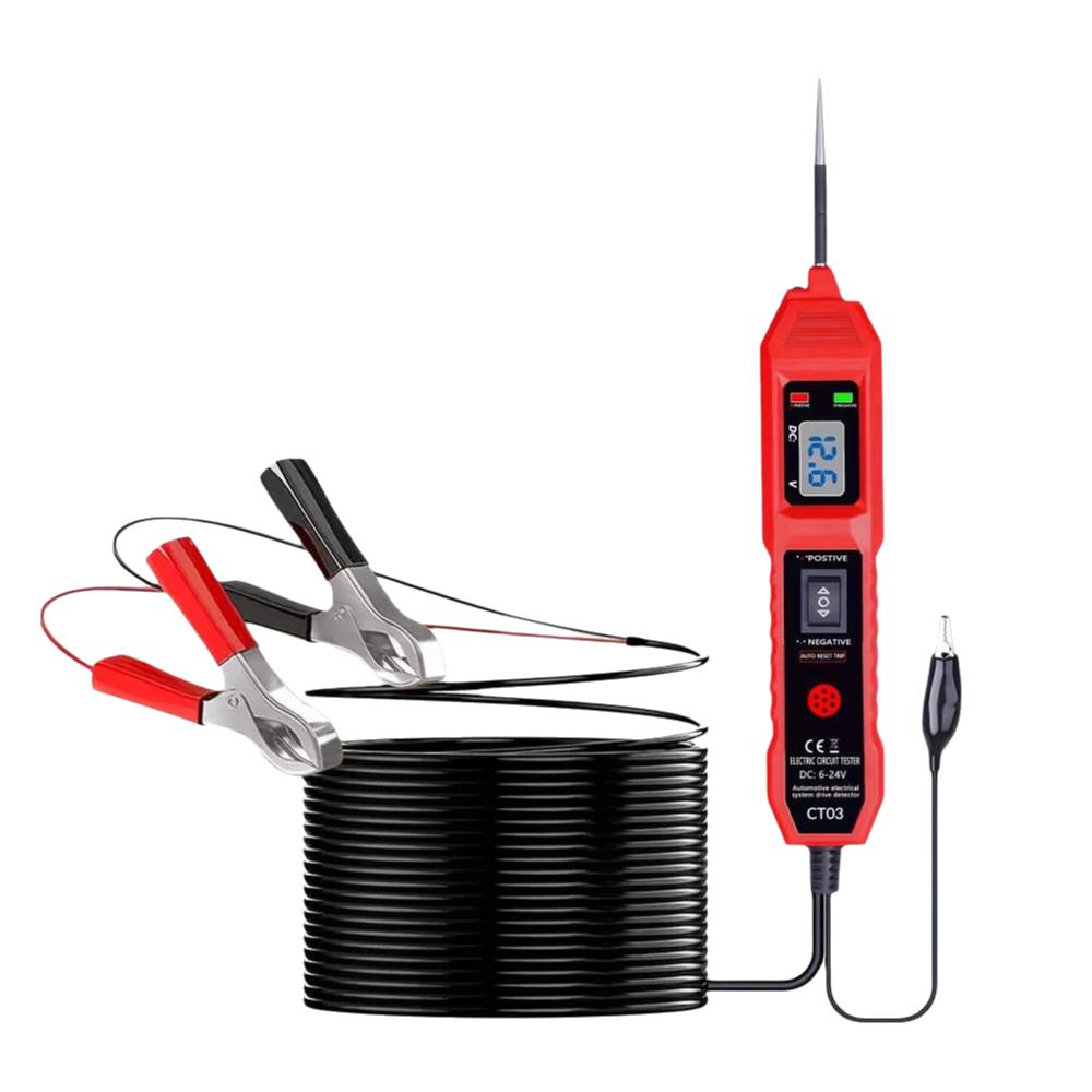 

DC 6-24V Multifunctional Car Circuit Tester Continuity Testing 8A Automotive Electric Circuit Tester Test Lamp Digital Display червоний