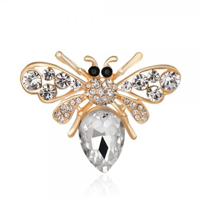 Voguish Stylish Enamel Insect Series Brooches Women Men Delicate Little Bee Pin Brooch Crystal Stone Rhinestone Brooches Pin Jewelry Souvenir
