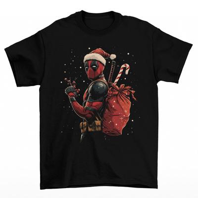 Deadpool Christmas T-Shirt Unisex Cotton Adult Superhero Movie Santa Villain