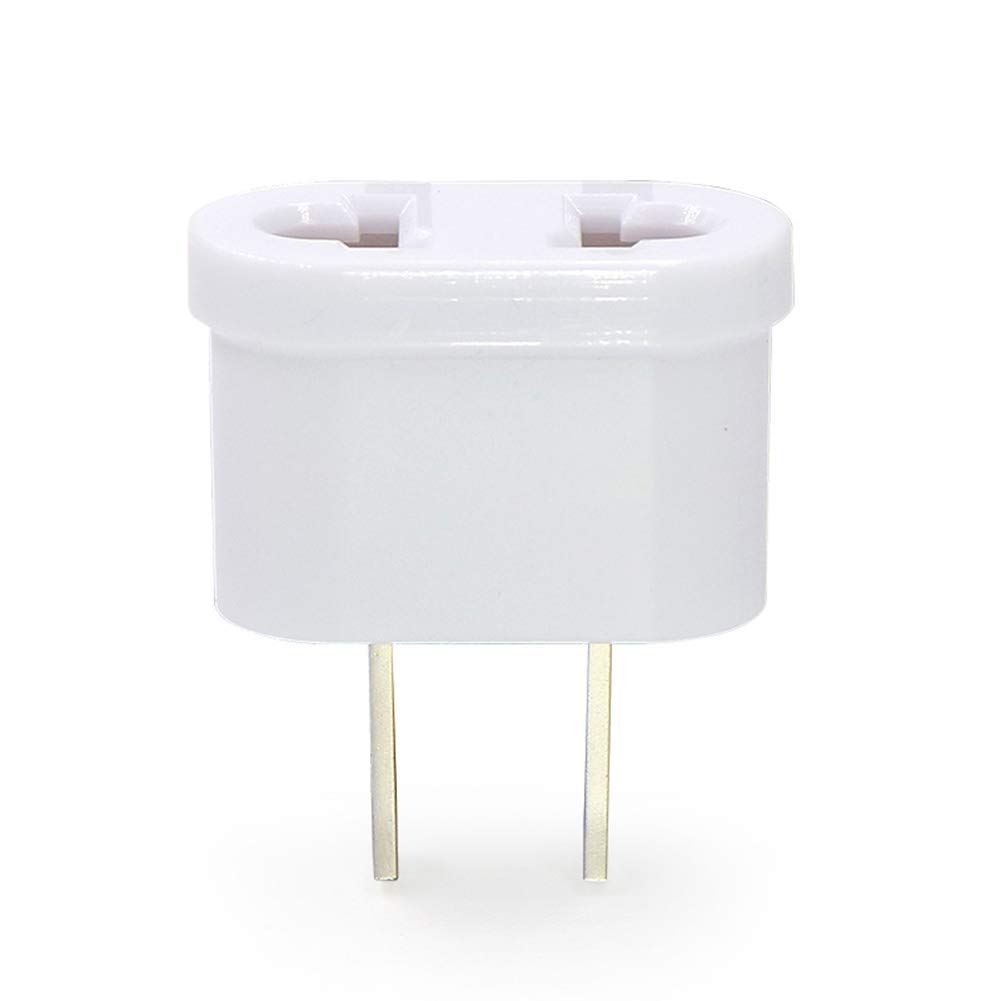 Lingzaling Domestic Conversion European Type To Japan Allows Use of Foreign Electrical Products In Set of 2 Plug, (SE/C) (A) Type, Japan, (White)