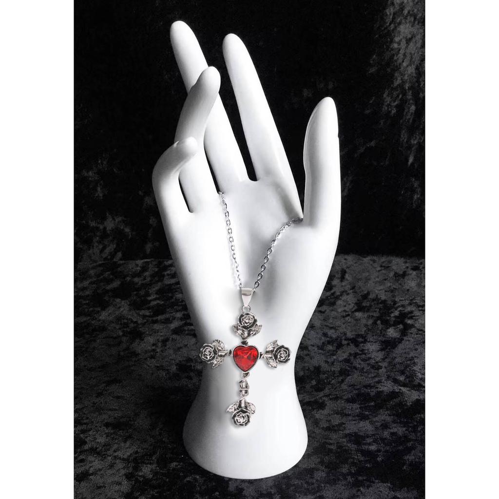 Vintage Thorn Knotted Rose Crosses Pendant Necklace Ornament Stylish Neckchain Accessories for Gothic Style Enthusiasts