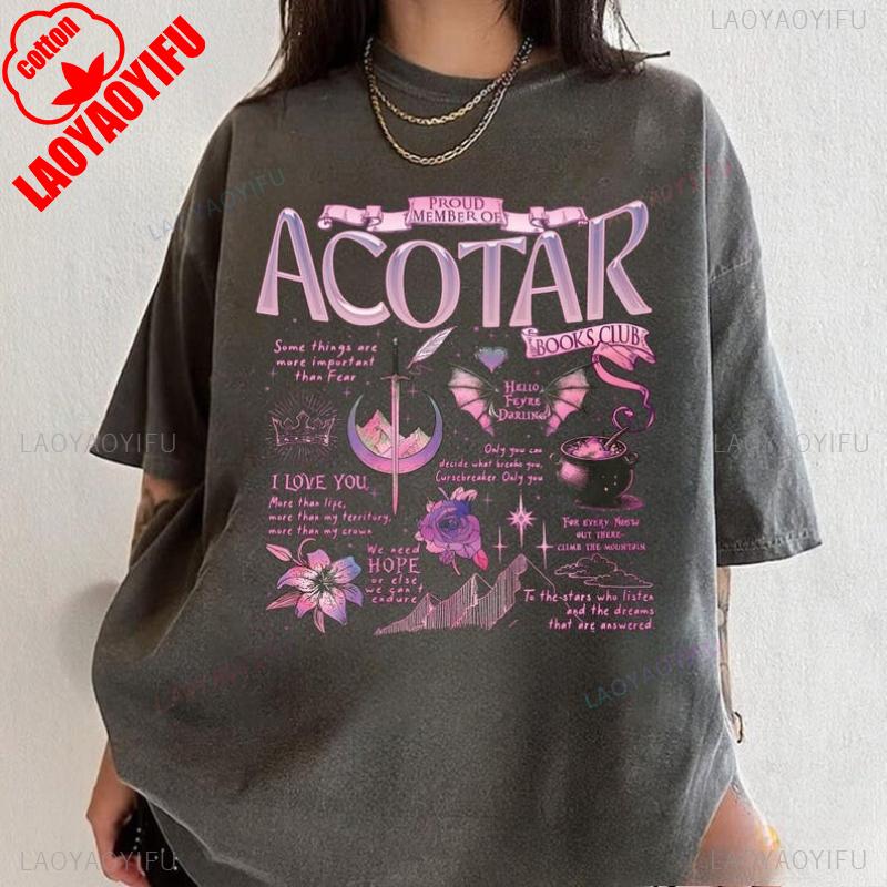 Acotar Book Club Shirt Proud Member Of The Acotar Shirts Night Court Gift Velaris Valkyrie Tees Unisex Clothes Kawaii Clothes Top