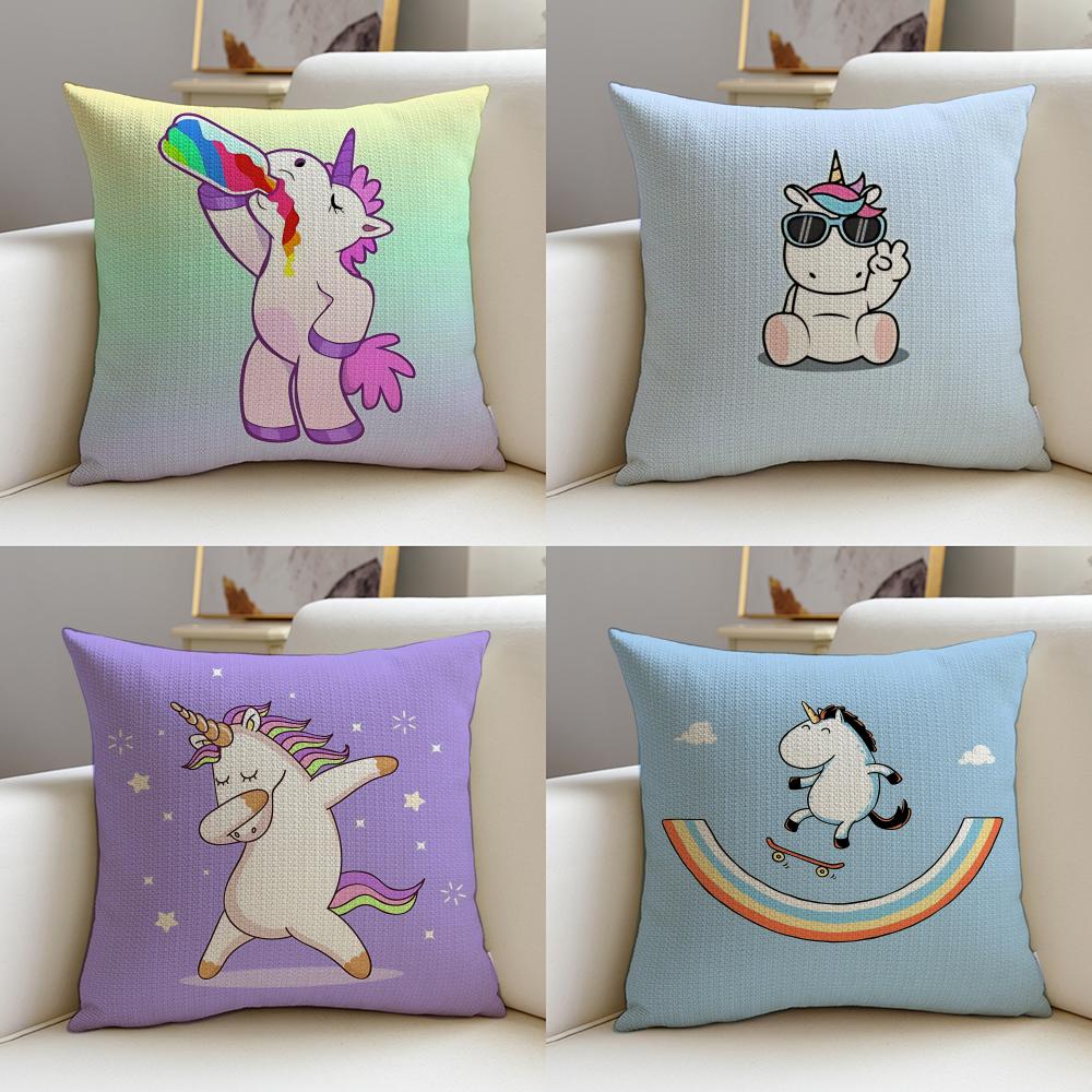 MMagical UnicornS Cushion Cover Pcs Soft Decorative Square Cushion Covers x x Pillowcases for Sofa Couch Home Bedroom