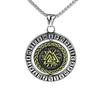 Men's Retro Nordic Viking Rune Compass Pendant - 360° Rotating Stainless Steel.