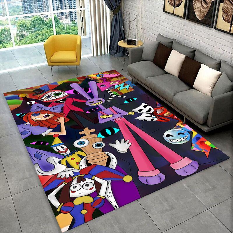 Cartoon Amizing Digtal Circus Pomni Non-Slip Area Rug for Living Room,Bedroom,Playroom,Carpet Floor Mat Home Decor Rug Room