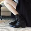 Super fire! Foreign style small short boots women's new autumn and winter models with skirts, black pointed thick heels, heightened folds, piled boots