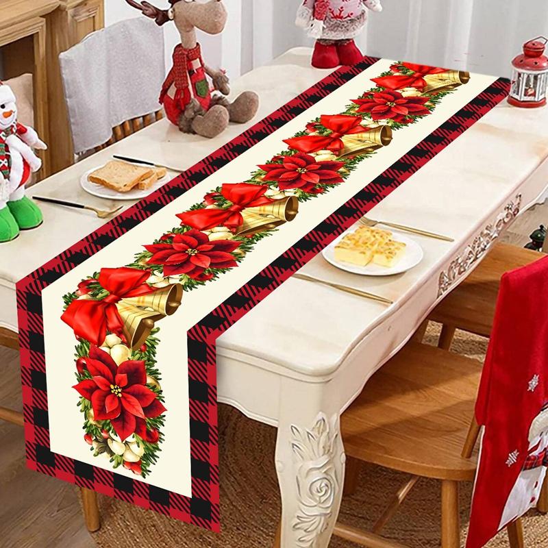 Christmas Snowflakes Table Runner Christmas Decorations For Home 2025 Xmas Table Cover Winter Holiday Kitchen Dining Table Decor