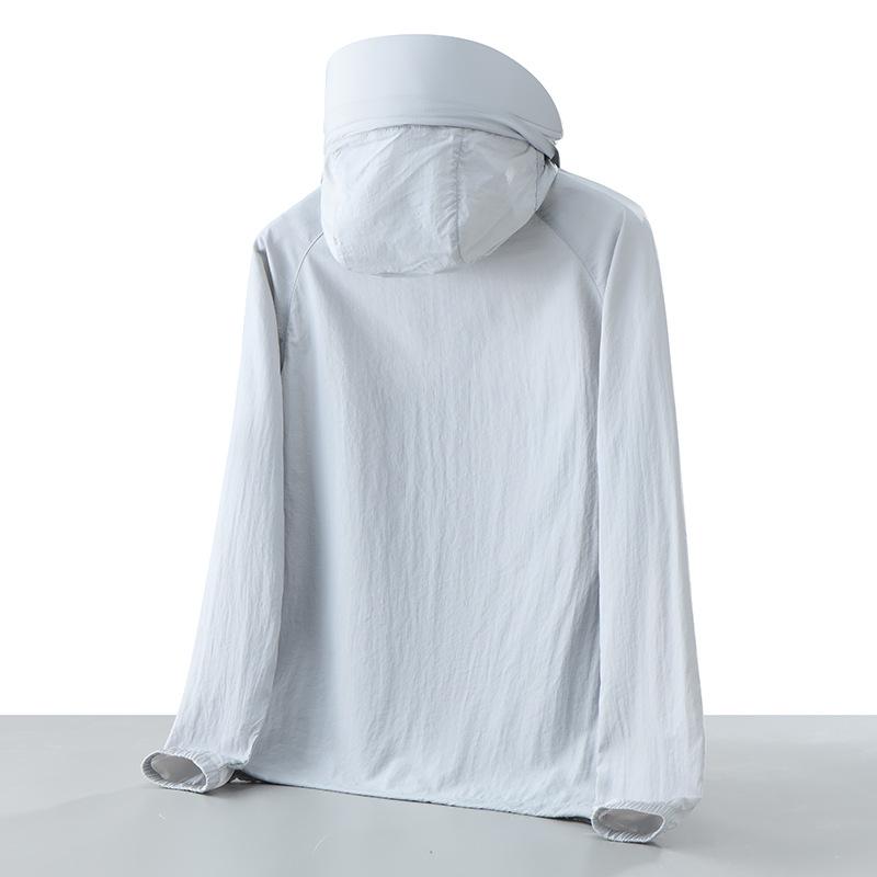 Unisex UPF50+ UV Protection Ice Silk Windbreaker with Large Brim