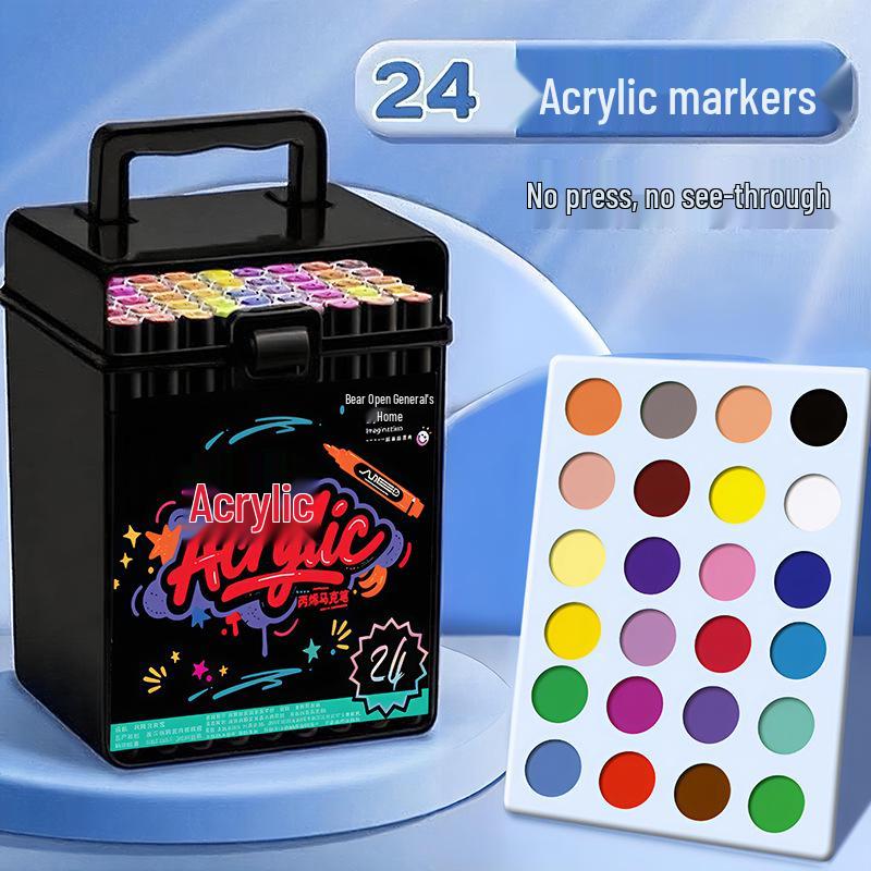 Acrylic Markers: 36 Color Washable, Stackable, Opaque Watercolor Pens for Children's Art Projects