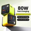 80W USB Type C super fast charger with LED indicator, equipped with a retractable cable, supports PD fast charging, suitable fo