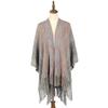Women Gradient Space‑Dye Tassel Poncho Cape, Polyester Knit Open Front Shawl Wrap, Casual Soft Oversized Shoulder Cover Outerwear