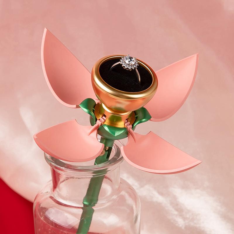 Rose Jewelry Box Creative Ring Necklace Packaging Display Boxes Wedding Ring Gift Box Women's Rings Jewelry Pack Storage Boxes