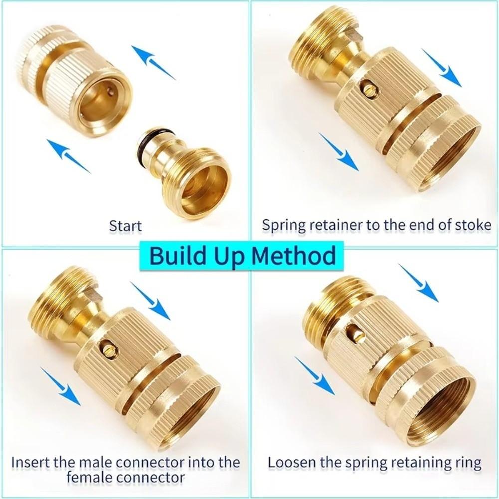 3/4 Inch Thread Brass Quick Connector Male Female Threads Water Hose Connector Water Connection