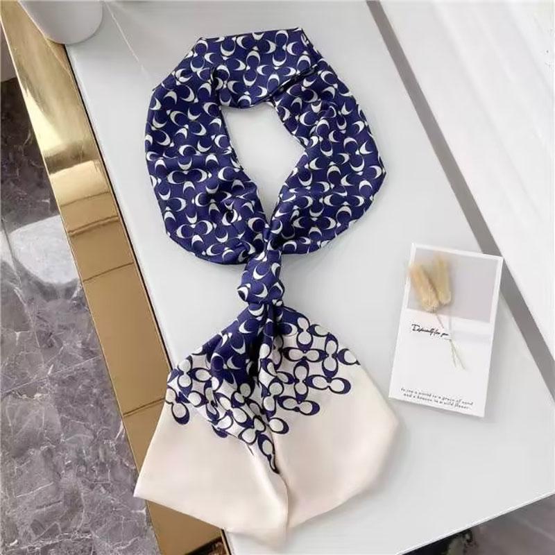 1 pcs 150x14cm Korean Style Silk Scarf Spring Autumn Small Narrow Long Hair Tie Square Scarf Suit Shirt