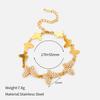 European and American fashion high-end sense multi-element inlaid pearl bracelet niche design butterfly love stainless steel jewelry