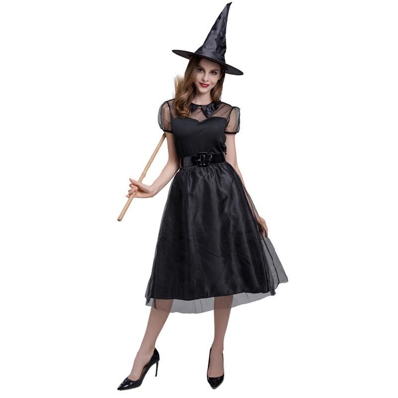 Elegant Witch Costume For Women With Mystical Polyester Fabric In Size M L Xl