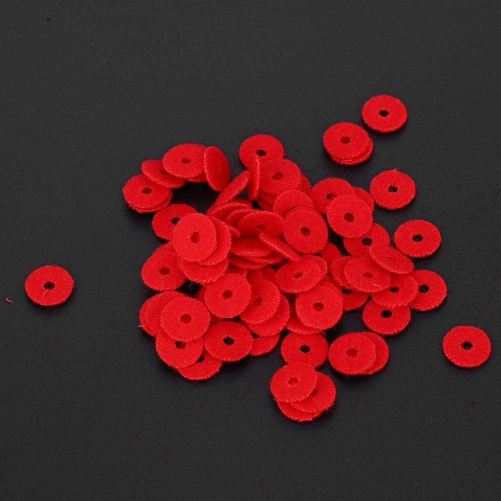 90Pcs Piano Ring Gaskets Soft Wool Small Red Tuning Tool Accessories 1mm Thickness