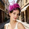 Leggera Fascia per Capelli con Piume Donna Fascia Floreale Retrò Rete con Piume Fascintor per Tea Party Accessorio Capelli per Feste Cocktail Comoda